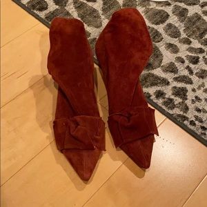 Zara suede brick red booties